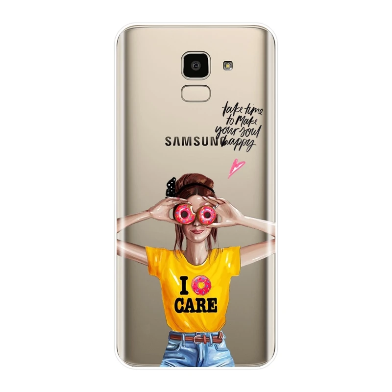 ТПУ для Samsung Galaxy J3 J5 J7 2015 2016 2017 чехол телефона силиконовая задняя крышка девочек J4