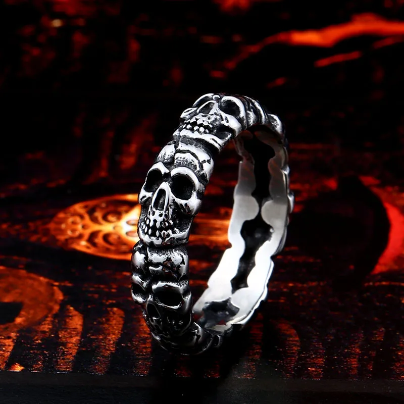 Beier One Piece Sale Unique Thin Skull For Boy And Girl Stainless Steel Lady's Finger Ring BR8-373