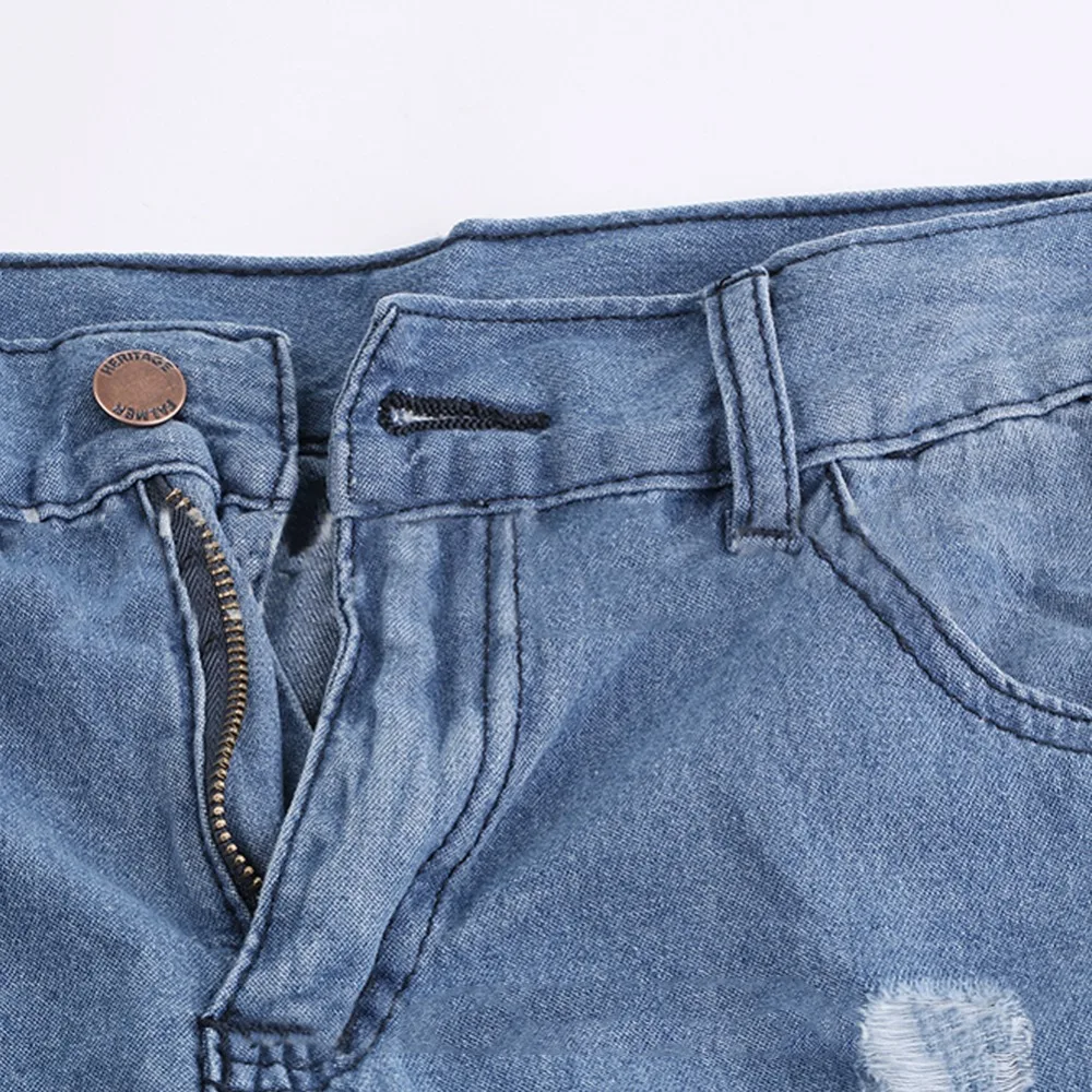 Плюс размер летние мужские короткие джинсы мужские модные мужские джинсовые штаны темно-синие/Светло-Голубые короткие штаны