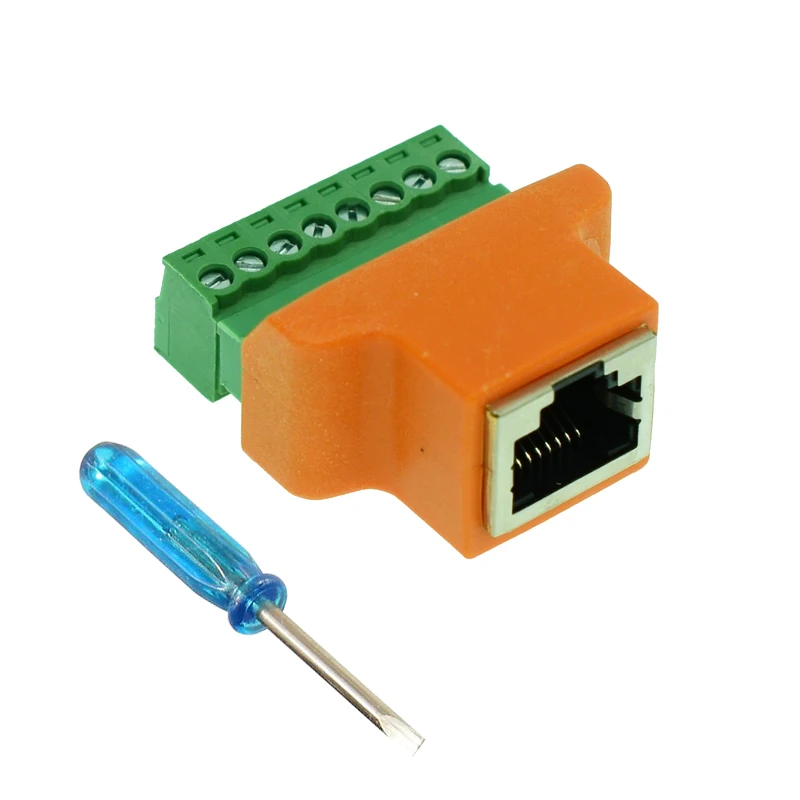 1pcs Color connector RJ45 to Screw Terminal Adaptor RJ45 Female to 8