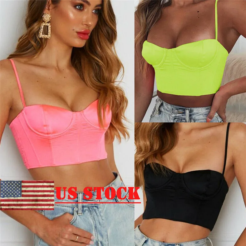 

Ladies Vest Women's Slouchy Sling Crop Top Sleeveless Summer Fashion Tee