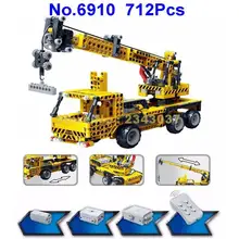 6910 712 шт. technic Электрический инфракрасный пульт дистанционного управления rc город инженерный кран может вернуть строительный блок игрушка