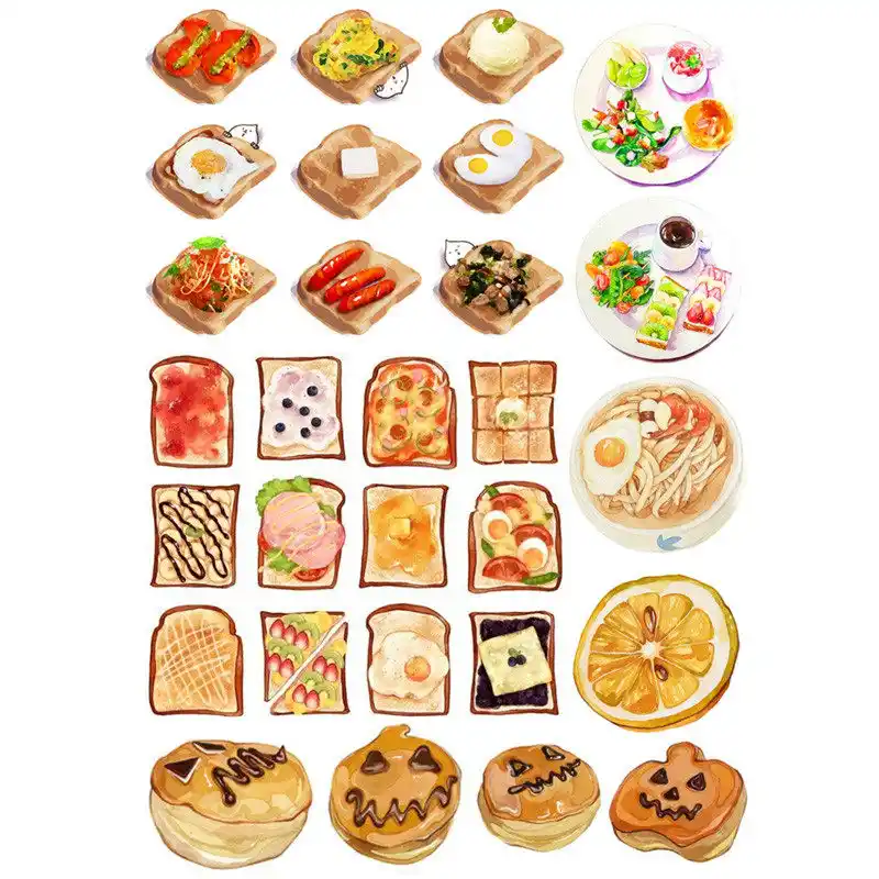 2 Pcs Classic Fast Food Logo Label Deco Diy Planner Stickers Pack