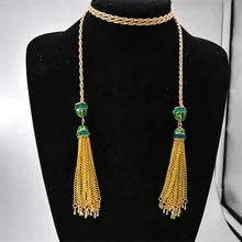 MHS. SUN 1 шт кисточка золотого цвета Кулон барочное ожерелье Европейская мода винтажное барокко Длинное ожерелье ювелирные изделия для женщин