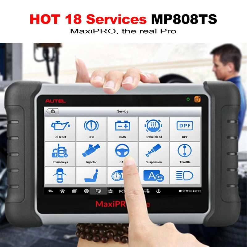 Autel MaxiPRO MP808TS OBDII Автомобильный диагностический инструмент OBD2 сканер OBD 2 код ридер как DS808 добавить TPMS Функции PK MS906