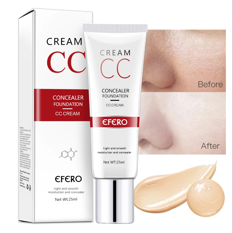 

2Pcs CC Cream Concealer Long-lasting Moisturizing Foundation Concealer Cream Brighten Base Whitening Concealer Face Makeup Cream