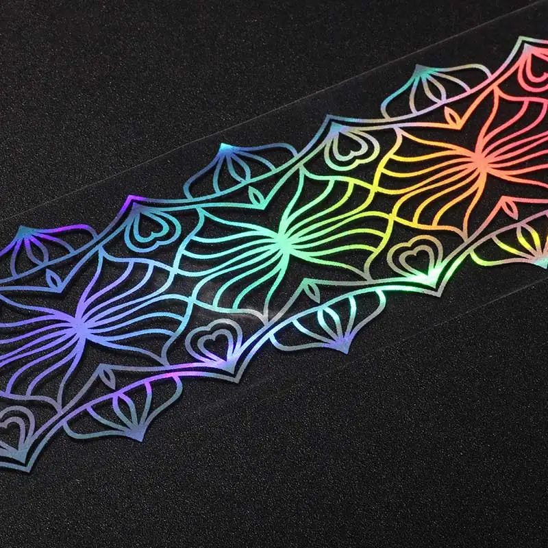 1 рулон 4*100 см 3D наклейки для ногтей голографическая Лазерная Фольга для ногтей ретро геометрическая Цветочная серебряная звезда для дизайна ногтей - Цвет: Темно-серый