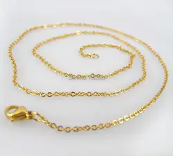 45 см нержавеющая сталь крест желтое золото цепи цепочки и ожерелья с застежкой омар Бесплатная доставка 1 шт