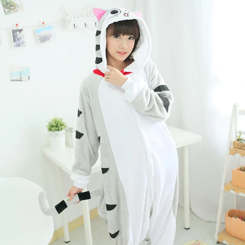 

Women Carton Unicorn Pajamas Sets Flannel animal Pajamas Kits Cheese Cat Onesies Adult Winter Whole Sleepwear Carton Unicorn