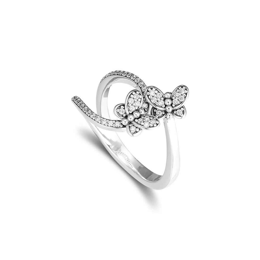CKK серебро 925 ювелирные изделия Bedazzling бабочки Кольца для Для женщин Мода решений