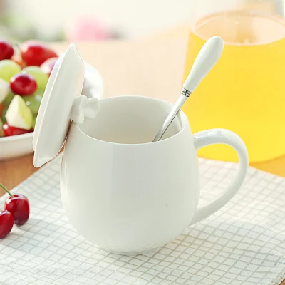 XING KILO оригинальная простая керамическая креативная чашка для молока, чашка для воды, чашка для кофе, кружка с крышкой, ложка, индивидуальный логотип, подарок - Цвет: 60-KL11