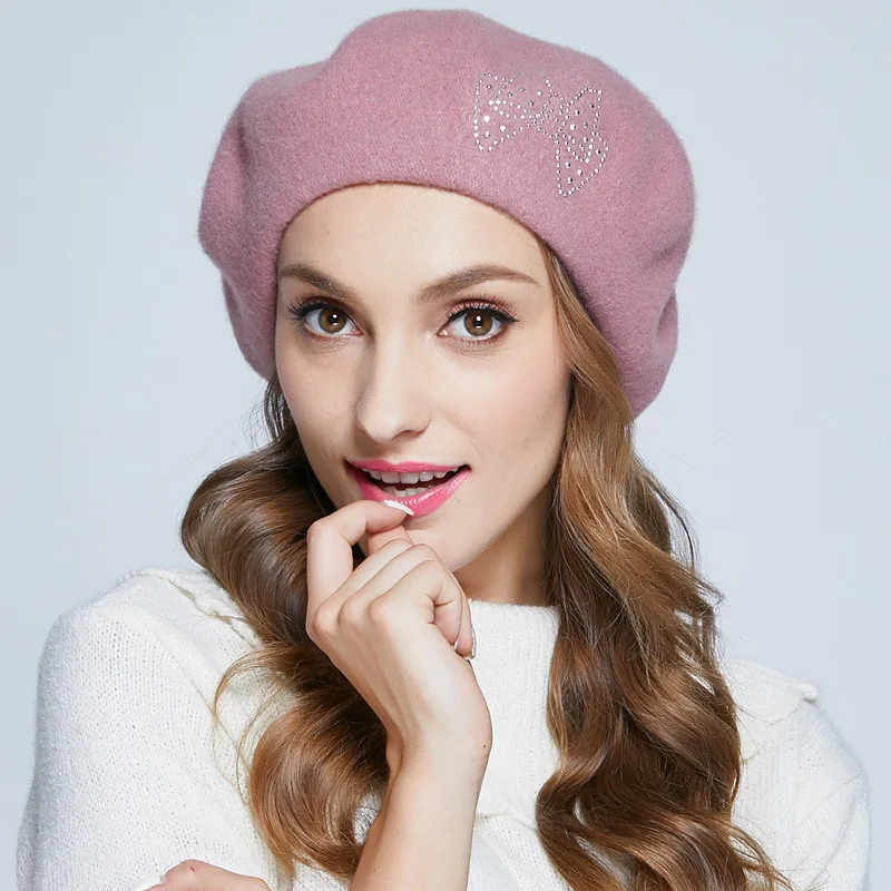 New Women French Wool Beret Hats Adult Fashion Warm Female Fashion