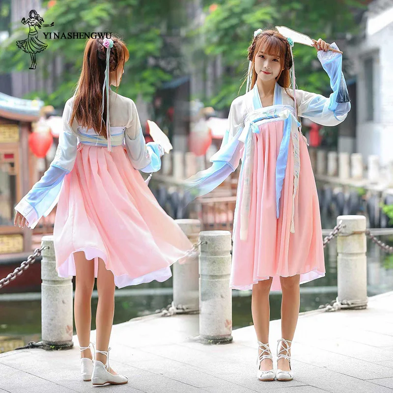  Hanfu Costume Dress Women Improved Hanfu Clothing Embroidered Qi Chest Skirt Costume Chinese Style 