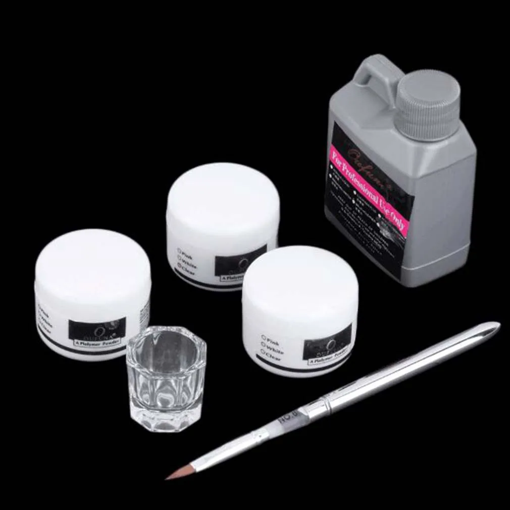 High Quality Portable Nail Art Tool Kit Set Crystal Powder Acrylic Liquid Dappen Dish