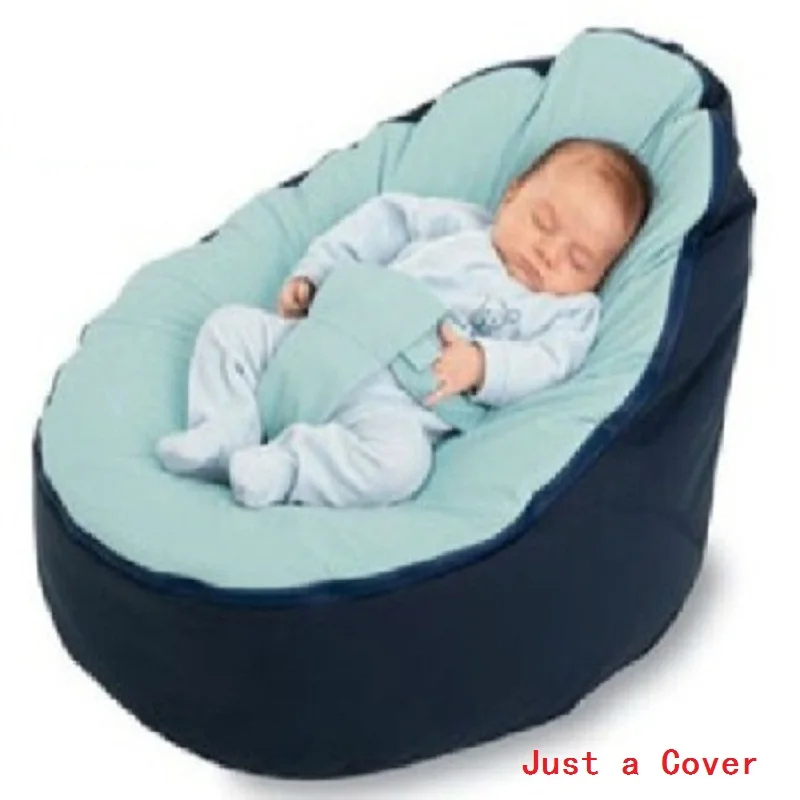 

Just a Cover Baby Feeding Chair Portable Baby Pouf with Belt Harness Safety Protection Soft Sleeping Bean Bag Bed for Kids