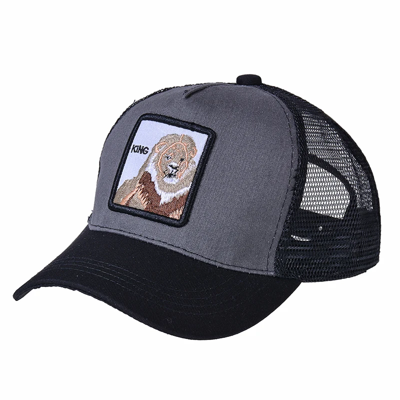 

Lion King Embroidery Animal Baseball Caps Men Breathable Mesh Snapback Caps Unisex Sun Hat for Women Bone Casquette Hip Hop Cap