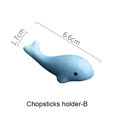Милая керамическая палочка для еды с героями мультфильмов, держатель для рыбы, палочки для рыбы, подставка, коврик, палочки для еды, модные кухонные столовые приборы Akuhome - Цвет: B x 4 pcs