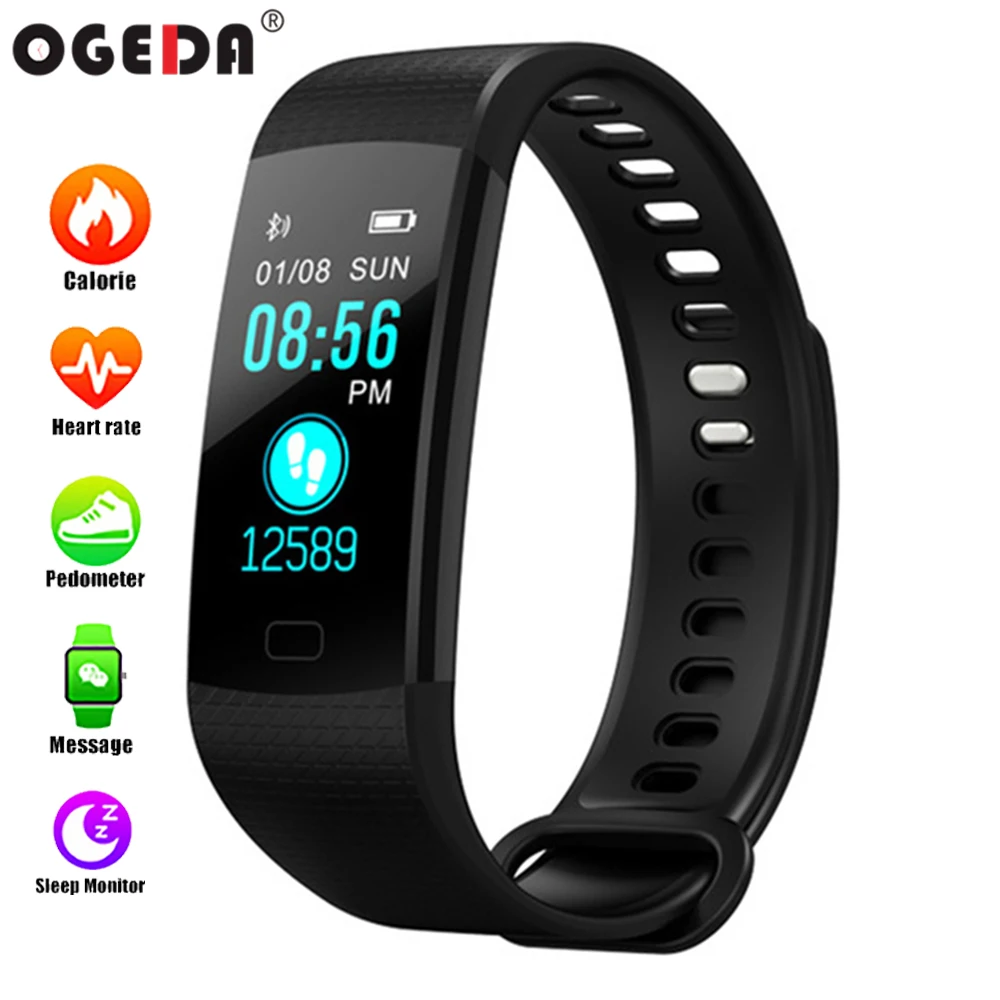 OGEDA Sport Smart Bracelet Y5 blood pressure heart rate monitor bracelet IP67 Waterproof fitness tracker Top luxury smart watch цена OGEDA Sport Smart Bracelet Y5 blood pressure heart rate monitor bracelet IP67 Waterproof fitness tracker Top luxury smart watch цены онлайн
