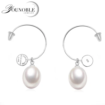 

100% Real 925 Sterling Silver Earring For Women,real Natural Freshwater Drop Water Pearl Earring Girl Gift