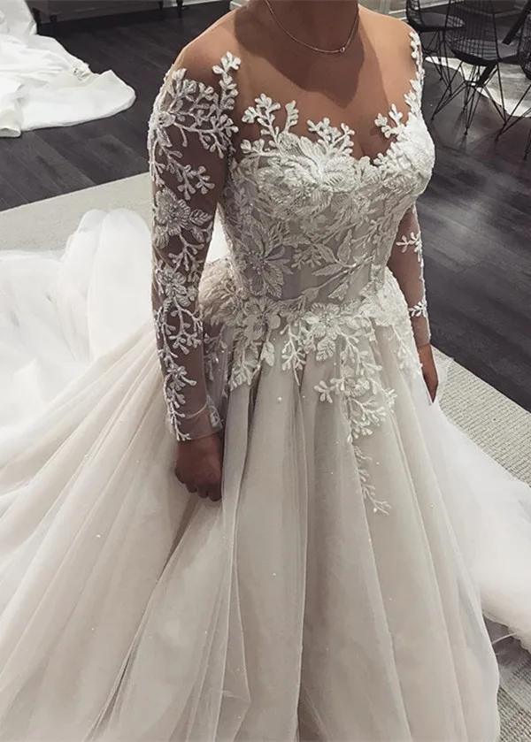 

Long Sleeves Wedding Dress 2018 Vestido de Noiva Bride Dresses robe de mariag Wedding Gowns China Online Shop Custom Made