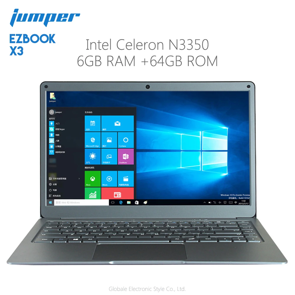 Оригинальный джемпер EZbook X3 Ноутбук 13,3 дюйма Windows 10 Intel Apollo Lake N3350 4 ядра 1,1 ГГц 6 ГБ Оперативная память 64 Гб памяти на носителе eMMC HDMI