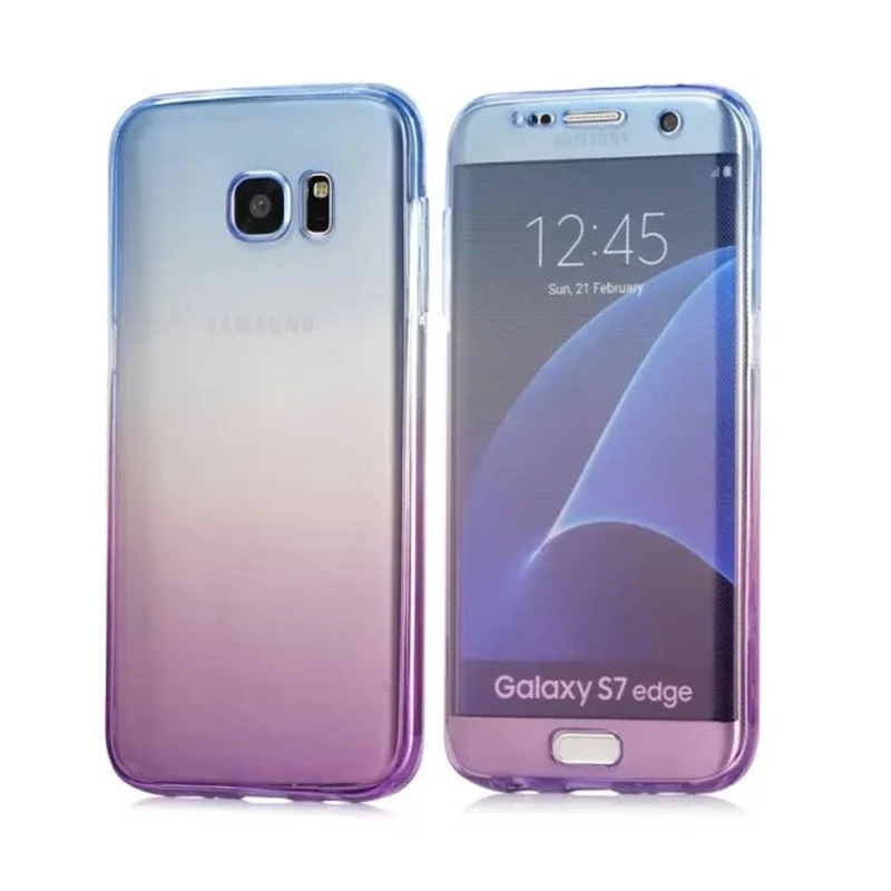 360 Degree Full Body TPU Protective Case For Samsung Galaxy S8 S9 Plus S8Plus Note 8 Gradient Transparent Front Back Cover Cases |
