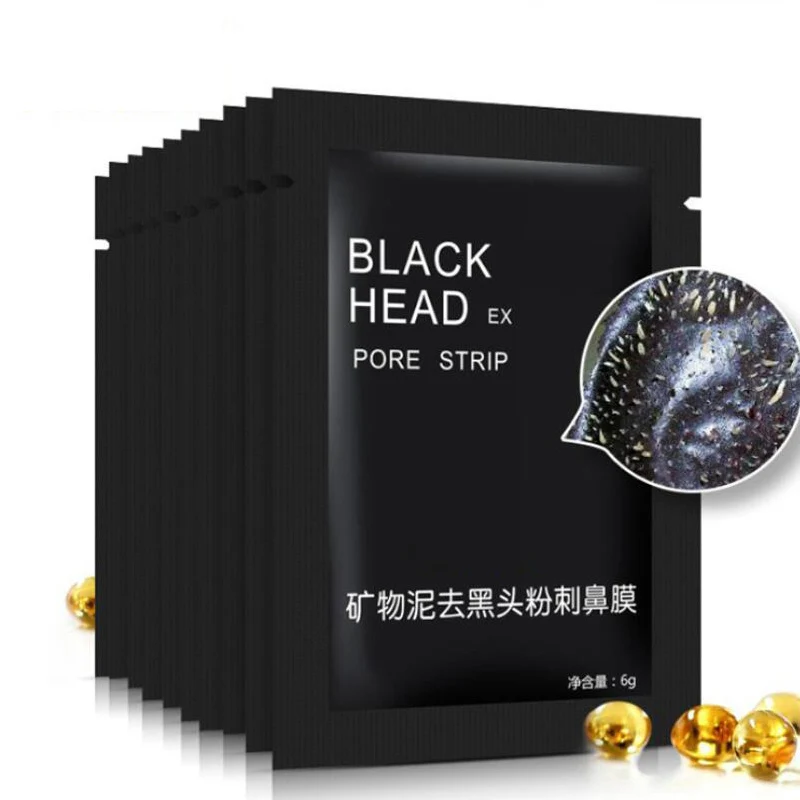 Cuidados com o Rosto Lote Beleza Nariz Ervas Cravo Remover Máscara Facial Poros Tira Cabeça Preta Preto 1000 Pçs - 12 poros tira cabeça Preta Máscara Facial Preto