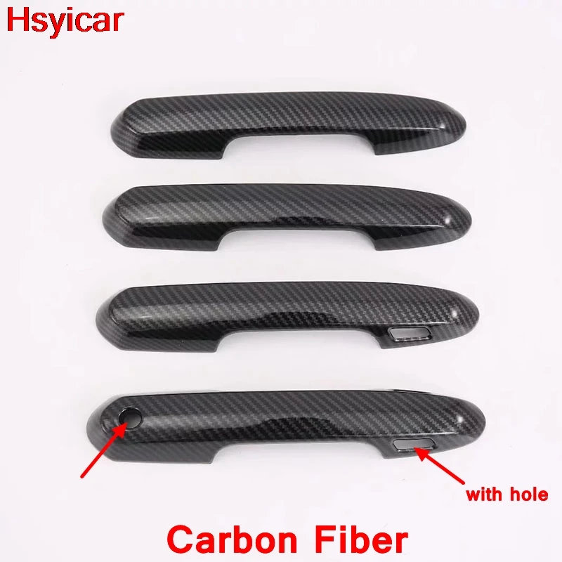 

Hsyicar For Toyota RAV4 RAV 4 2019 2020 Car Side Door Handle Decoration Sticker Cover Trim Exterior Accessories ABS Carbon Fiber