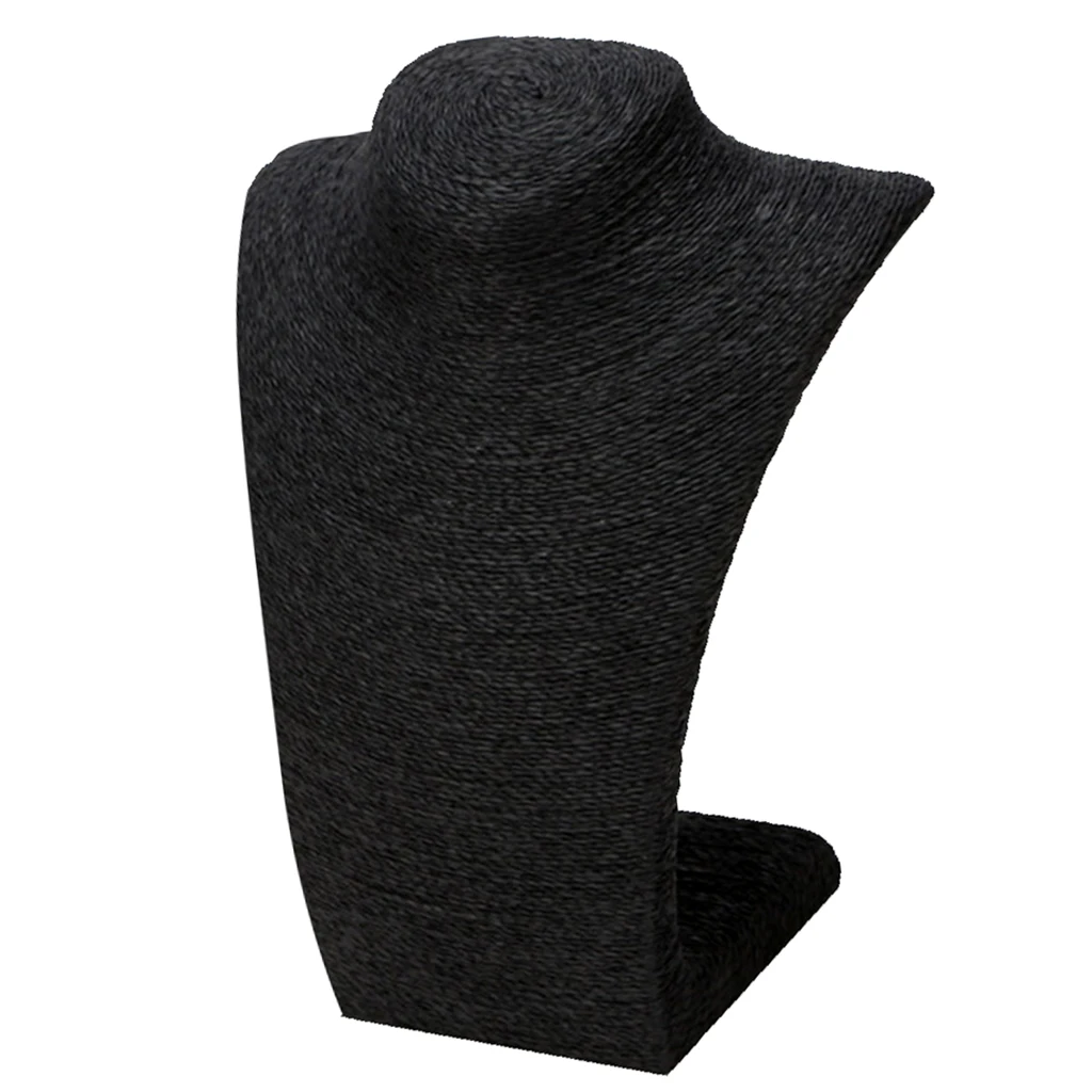 Black Mannequin Bust Holder Necklace Chain Pendant Jewelry Display