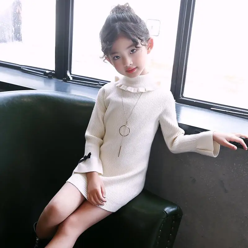 4-13 Yrs Child 2017 Fall Winter Spring Long Sleeve Girls Sweater Tops