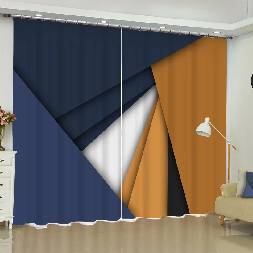 Simple Design Geometric Curtains Blackout Living Room Bedroom Curtains Blackout Living Room Bedroom