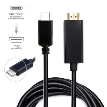 

Jimier USB-C USB 3.1 Type C to HDMI 4k 2k HDTV Cable for Samsung Galaxy S8 S8+ Plus Cell Phone 180cm