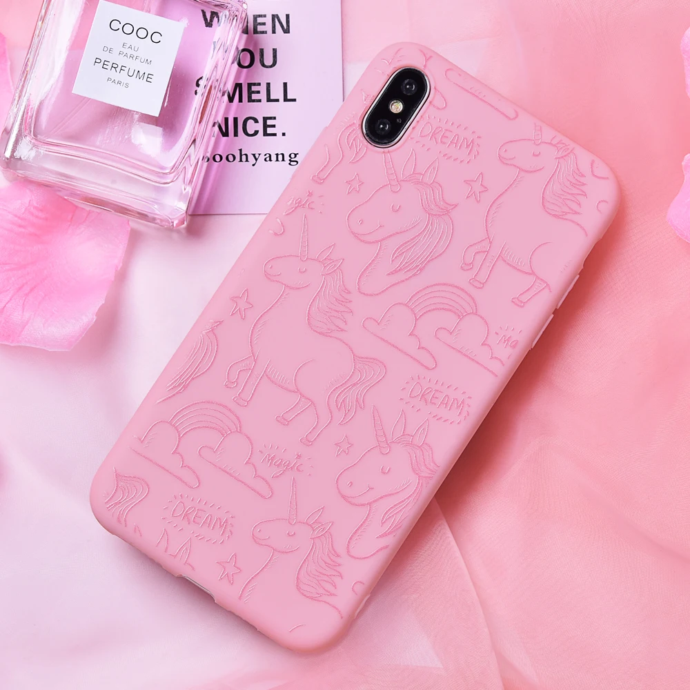 TOMKAS Unicorn Animal Phone Case For iPhone 7 8 Cases For iPhone X XS MAX Back Cover Silicone Coque Case For iPhone 6 S 6S 7