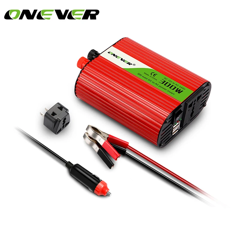 Onever DC В AC 12V до 110V 300W Инвертор модифицированный синусоидальный инвертор 3.1A