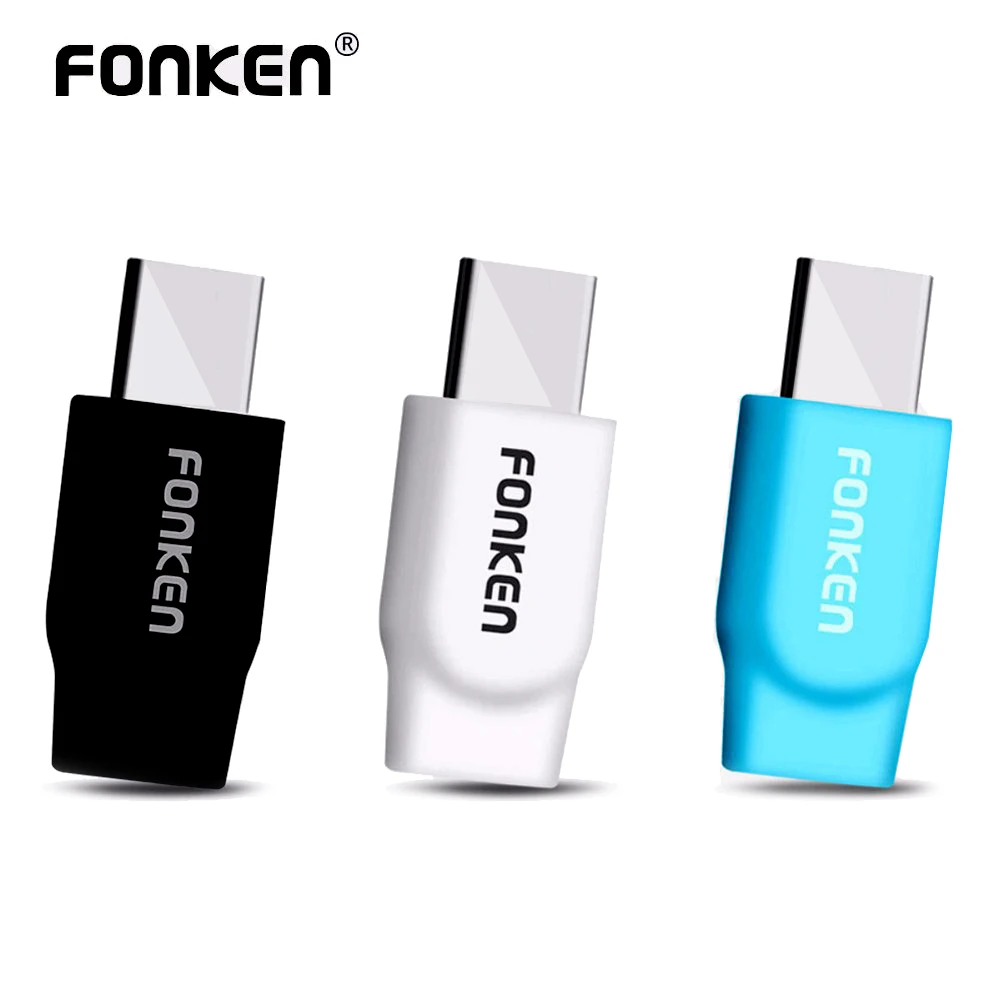 FONKEN USB نوع-C تحويل المصغّر USB إلى USB C محول العالمي نوع C محول كابل يو اس بي التوصيل للهاتف المحمول الكابلات
