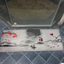 Китайская живопись чернил Печатный ковер декоративное противоскользящее покрытие Коврик водопоглощение двери коврик бытовой