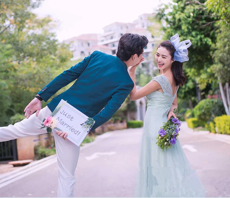 Винтажный стиль "просто женат" Свадебные вывески фото реквизит украшенные свадебные цветы украшения подарки на девичник невесты