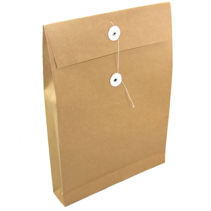 A4 коричневой крафт-бумаги файл держатель сумка-конверт для хранения документов Организатор конверты с строка Школа Офис проекта папки