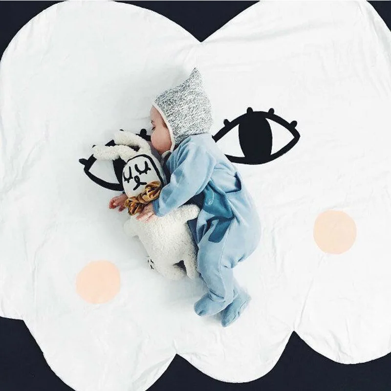 Nordic Lovely Clouds Cotton Play Mat Sweet Face Cloud Toys Rugs Baby Room Carpet Cushion Round Pad Newborn Kids Cartoon Blanket (5)