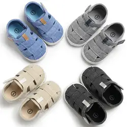 2019 летняя повседневная обувь для малышей; дышащие Нескользящие сандалии для мальчиков и девочек; парусиновые кроссовки для мальчиков с