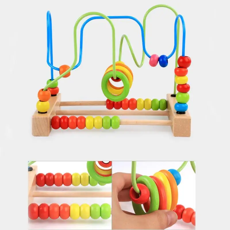 Деревянные математические костяшки Abacus лабиринт игрушка Обучающие горки лабиринт вокруг бусин игрушка для подсчета