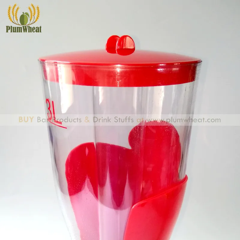 red-3-liters-clover-pattern-beer-tower-dispenser-bt13-2