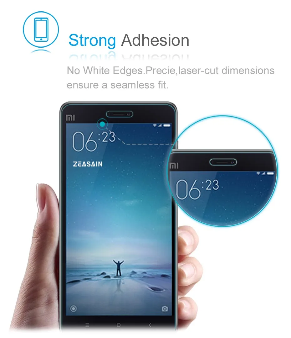 Original ZEASAIN Screen Protector For Xiaomi Mi 4C 4S Mi4C Mi4S Xiomi Premium Tempered Glass  2.5D 0.3mm Protective Glass Film (5)