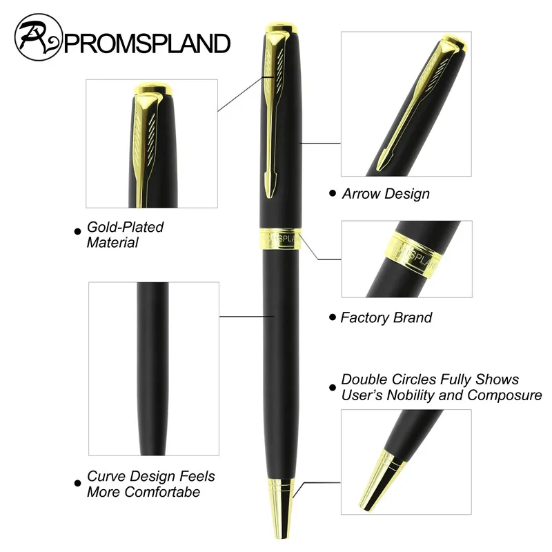 Buy PROMSPLAND Ballpoint Pen Matte Black Pens Gold