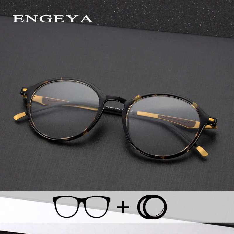 

TR90 Prescription Women Spectacles Round Fashion Men Blue Light Optical Eyewear Frame High Quality#2100