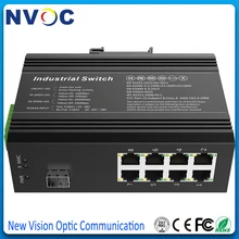 10/100/1000M 1SFP Slot+8Port 10/100M RJ45 Unmanaged Industrial SFP Media Converter,Excluding SFP