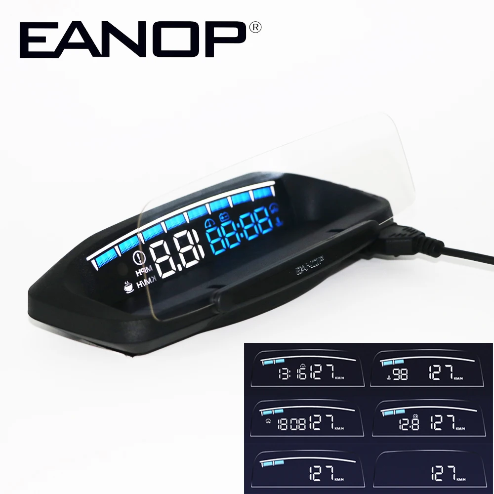 EANOP зеркало 04 Авто HUD Дисплей OBD2 сканер инструмент превышение скорости проектор охранной сигнализации системы