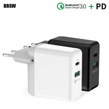 

36W USB-C PD 3.0 Fast Charger Power Adapter For iPhone 11 Pro Xs MAX Xr 8 Plus SAMSUNG S10+ S9 Note9 For Xiaomi Mi9 MIX3 QC 3.0
