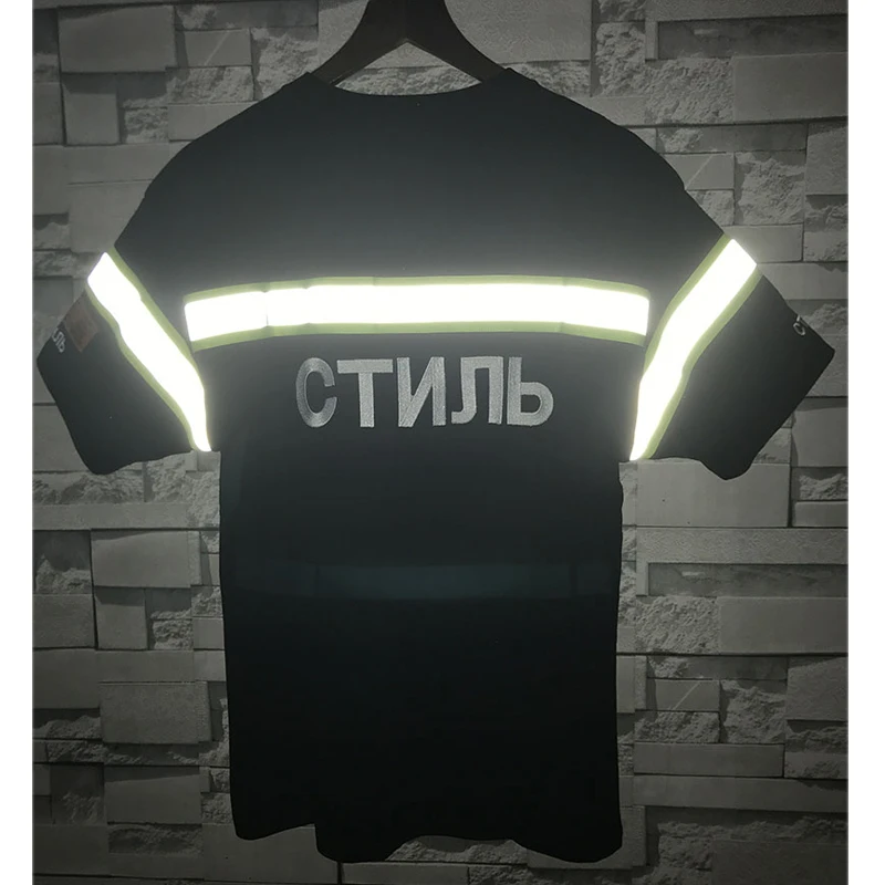 

Streetwear Heron Preston T-Shirts Spring Summer Casual Reflective Heron Preston T Shirt 19S Embroidery Heron Preston Top Tee