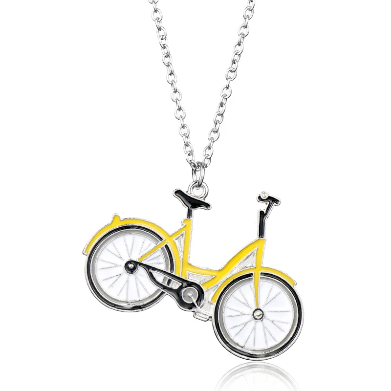 Wholesale Fashion Yellow Bicycle Race Cycling Biker Pendant Chain
